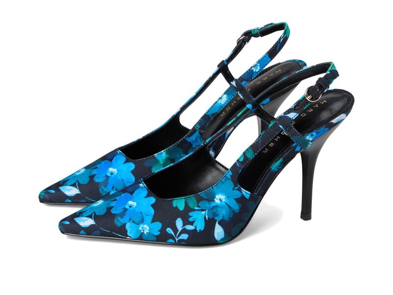 目じるし・フィッシャー レディース シューズ 踵 Marc Fisher LTD Torry Dark Navy Flowe 米国海軍