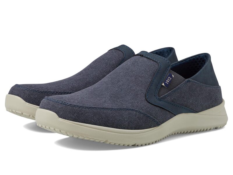 ノンかん木 メンズ シューズ スニーカー 置き目毛皮 Nunn Bush Conway EZ Canvas Moccasin Toe Slip-On Easy Slip-In Loafer Navy 米国海軍