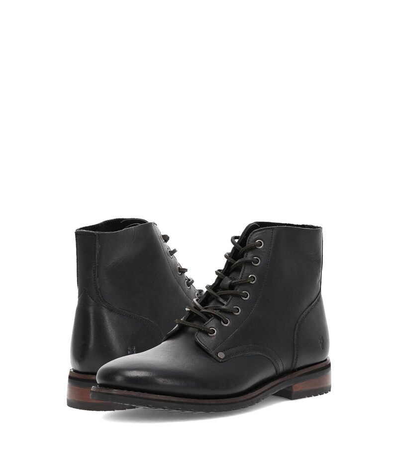 飛球 メンズ シューズ ブーツ・レインブーツ スピード競技 Frye Barrett Lace Up Black 黒いこと