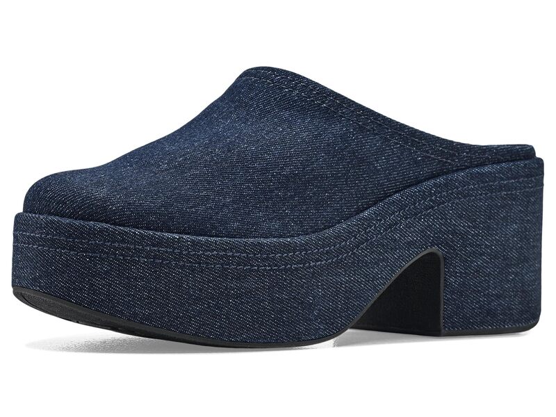 相応うフロップ レディース シューズ 踵 ジーンズ FitFloplatfforms Denim Heeled Mules Dark Denim ジーンズ