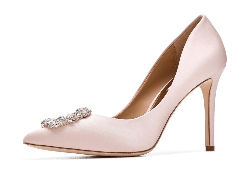 バッジェリーミシュカ レディース シューズ 踵 Badgley Mischka Cher Champagne Satin 三鞭酒