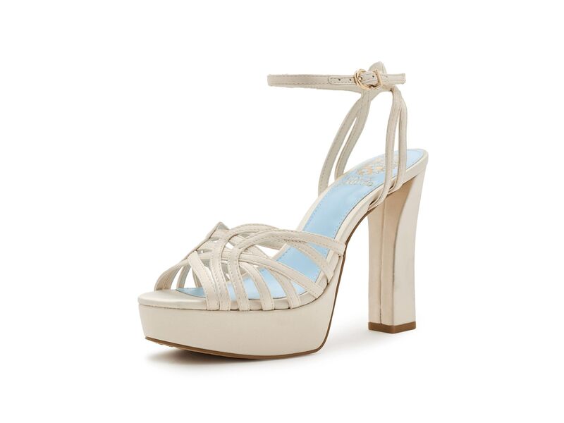 ヴィンスカムート レディース シューズ 踵 プラットホーム Vince Camuto Samlee Strappy Platform Higheel Milk