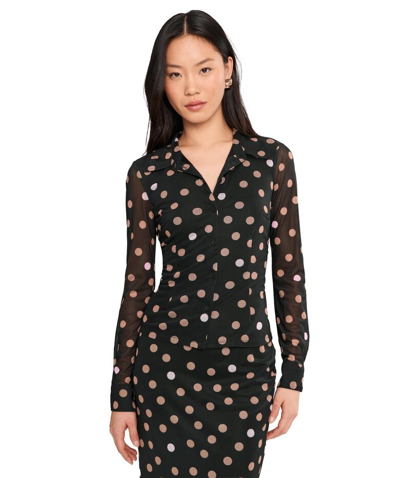 サンクチュアリー レディース トップス シャツ ボタンダウン メッシュ ダウン Sanctuary Fitted Mesh Button Down Popspot
