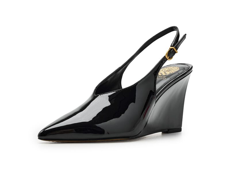 ヴィンスカムート レディース シューズ 踵 Vince Camuto Meristi Slingback Closed Toe Wedge Black 黒いこと