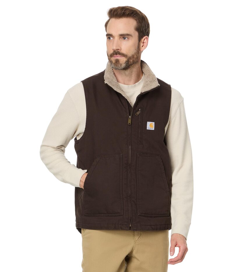 カーハート メンズ アウター コート モックネック ベスト Carhartt OV277 Sherpa Lined Mock Neck Vest Dark Brown ブラウン 20,335円