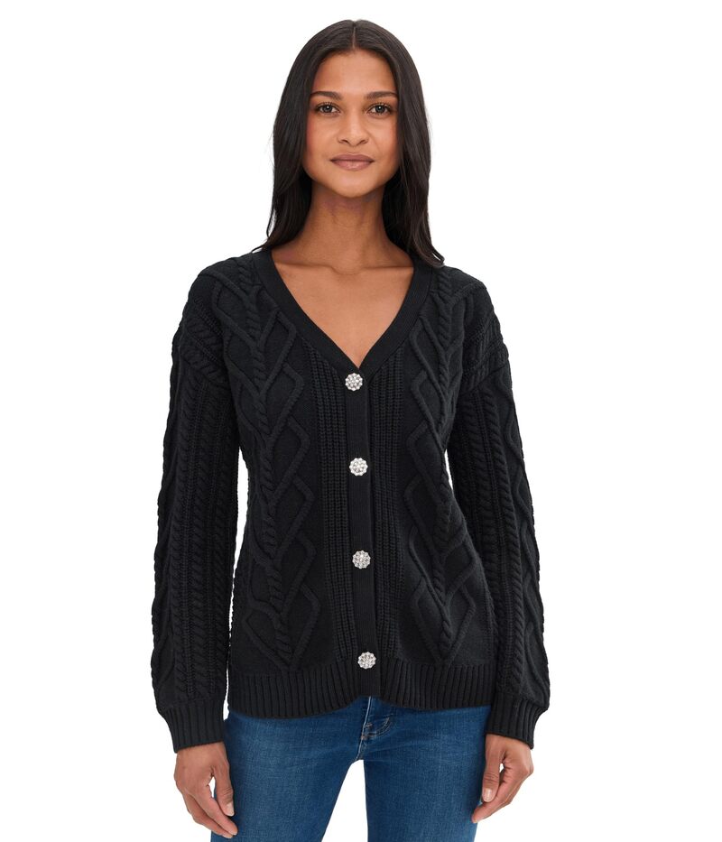 スプレンディット レディース アウター ニット・セーター カーディガン Splendid Harlow Hearts Cardigan Black ブラック