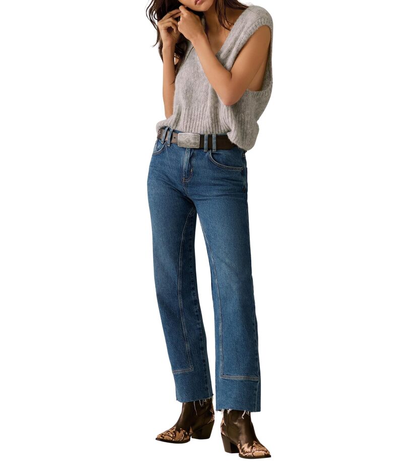 フリーピープル レディース ボトムス デニムパンツ Free People Risk Taker Mid-Rise Straight Be Bold