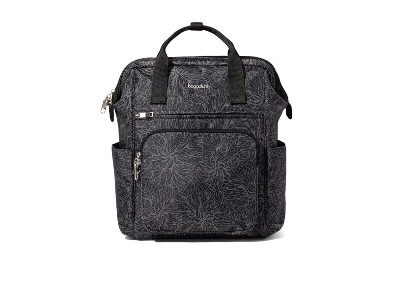 バッガリーニ レディース 御徒面子 うしろ側風呂敷き包み・背嚢 Baggallini Securtex Anti-theft Windsor Backpack Midnight Blosso バッグ-レディースバッグ