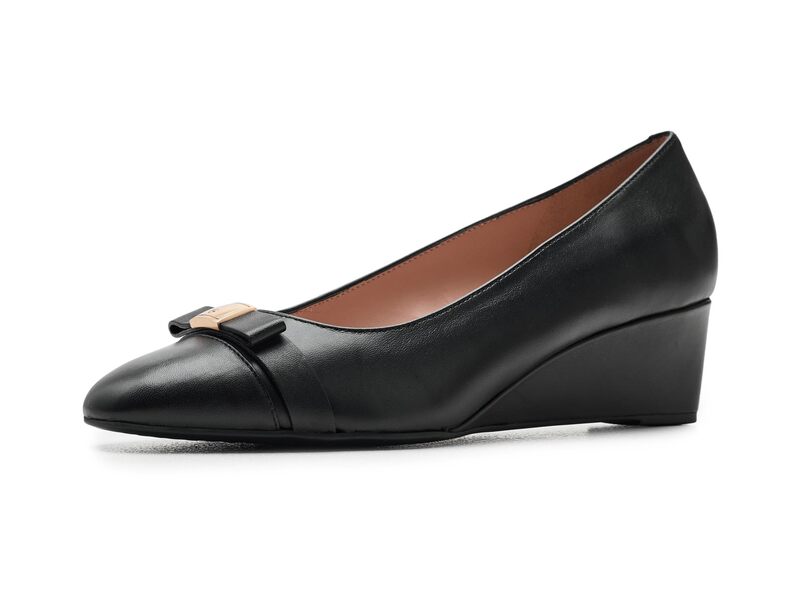 電話を掛けるハーン レディース シューズ 踵 Cole Haan Go-to Malta Bow Black Leather 黒いこと