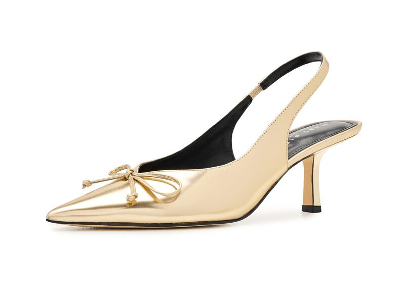 目じるし・フィッシャー レディース シューズ 踵 Marc Fisher LTD Gretel Gold Mirror Met ゴールド