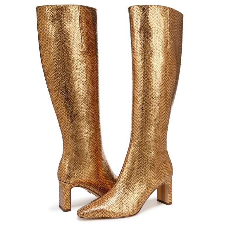 サムエデルマン レディース シューズ ブーツ・レインブーツ Sam Edelman Sylvia Wide Calf Medallion Gold ゴールド