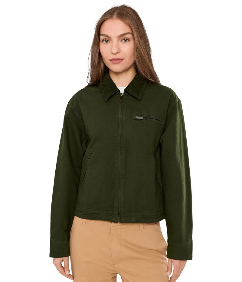 カットフロムザクロス レディース アウター 厚地の外套 上衣 KUT from the Klothudson-Zip Front Jacket Dark Olive オリーブ
