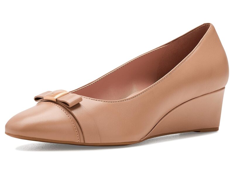 電話を掛けるハーン レディース シューズ 踵 Cole Haan Go-to Malta Bow Tuscan Sand Lea 真砂