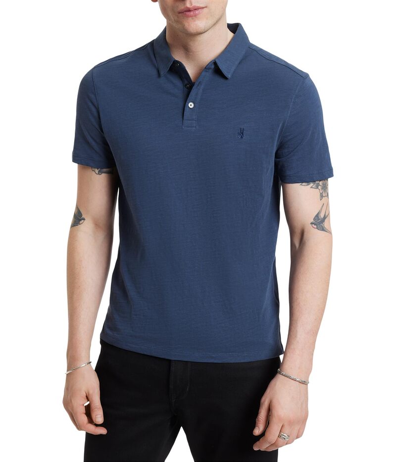 ジョンバルベイトス メンズ トップス シャツ John Varvatos VICTOR POLOiled Blue ブルー