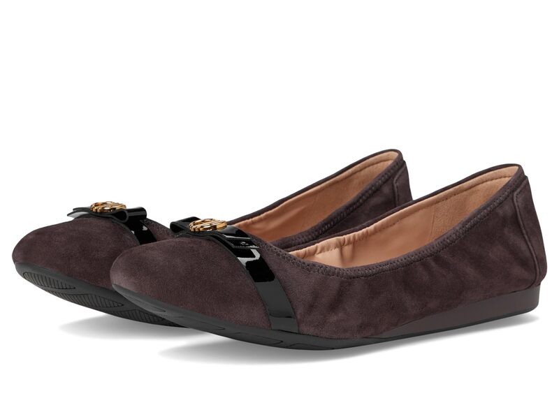 電話を掛けるハーン レディース シューズ サンダル Cole Haan Tova Bow Ballet Dark Chocolate 黒茶 レディース靴-靴