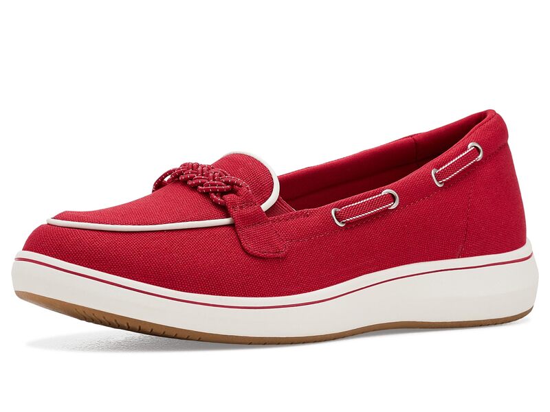 クラークス レディース シューズ スリッポン・ローファー Clarks Breezesky Bay Cherry Textile