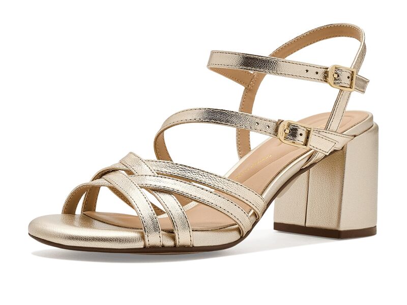 クラークス レディース シューズ 踵 Clarks Ezoria Strap Soft Gold Leath ゴールド