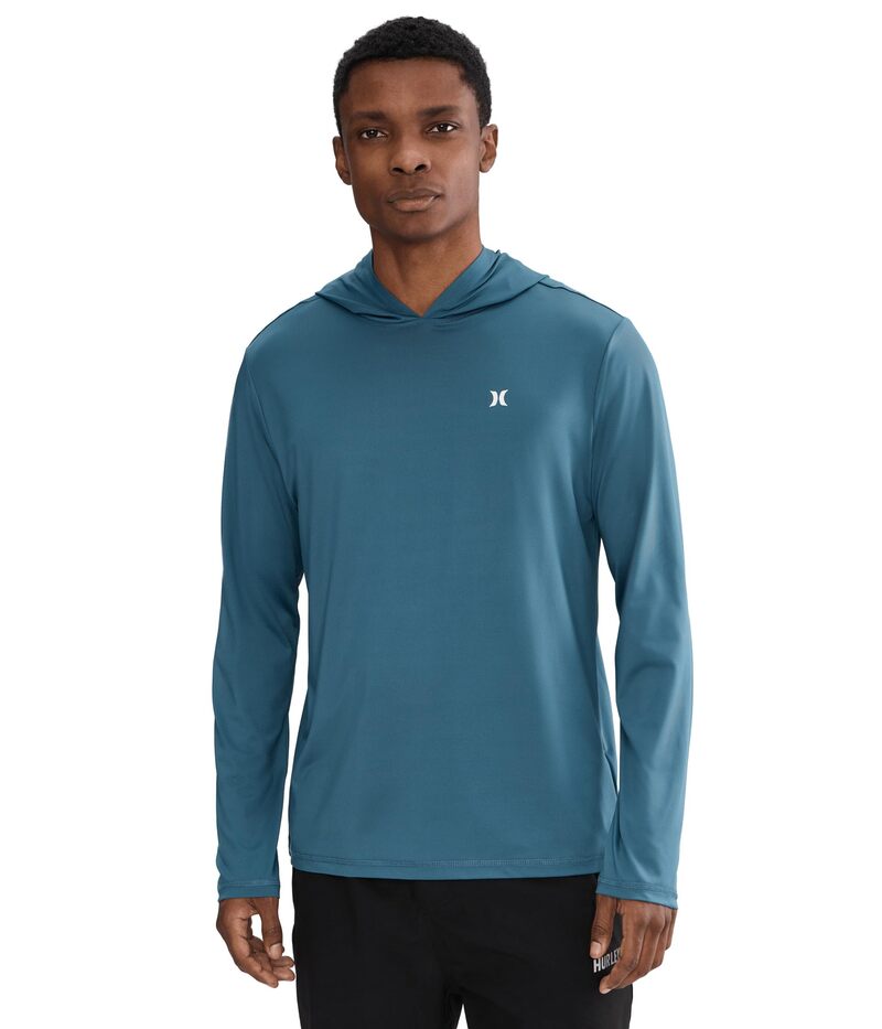 ハーレー メンズ アウター パーカー・スウェット Hurley Hybrid Hooded Upf Long Sleeve Grey Teal 薄墨色 パーカー-トップス-メンズファッション