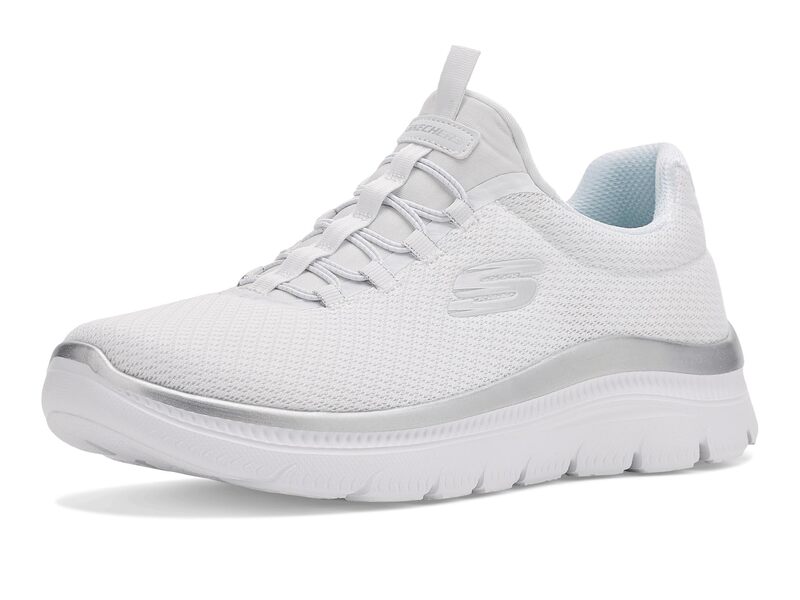 スケッチャーズ レディース シューズ スニーカー プラスサイズ SKECHERSummits Plus White/Silver ホワイト