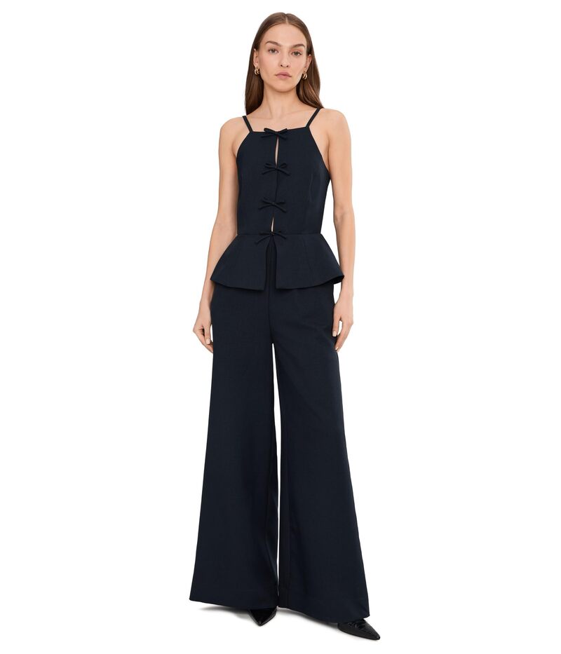 アヴェックレフィーユ レディース トップス ジャンプスーツ ベスト Avec Les Filles Bow Vestwofer Jumpsuit Navy ネイビー