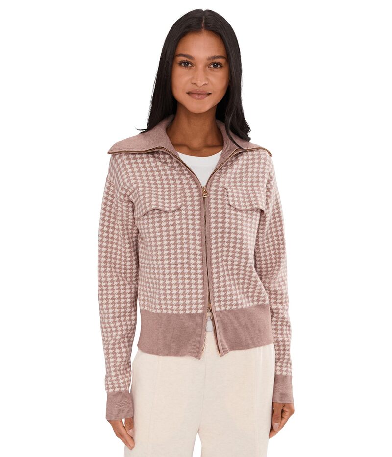 バーレイ レディース アウター ニット・セーター ジャケット Varley Ablett Jacquard Knit Jacketaupe トープ