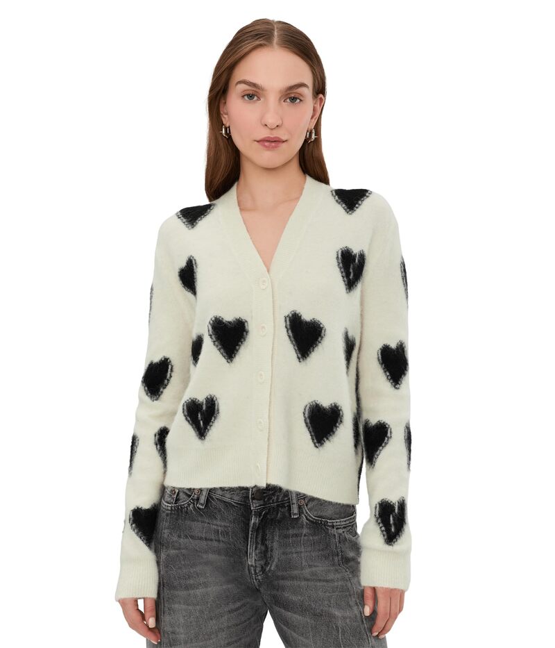 オールセインツ レディース アウター ニット・セーター AllSaintscatter Heart Cardi Chalk White/Bla ホワイト