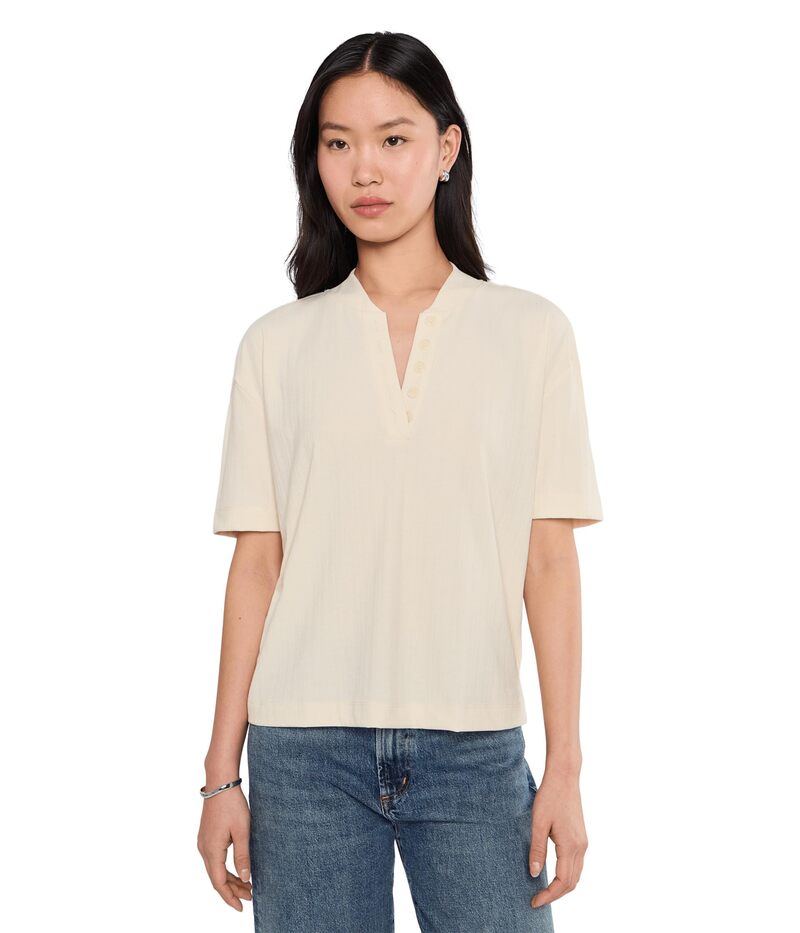 バーレイ レディース トップス シャツ Varley Kasey Mock Placket Rib Tee Birch