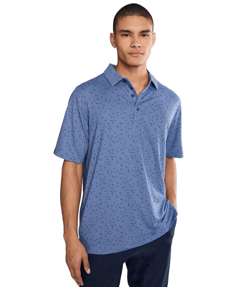 キャラウェイ メンズ トップス シャツ ギンガムチェック プリント ギンガム Callaway Chev Gingham Printed Polo Peacoat