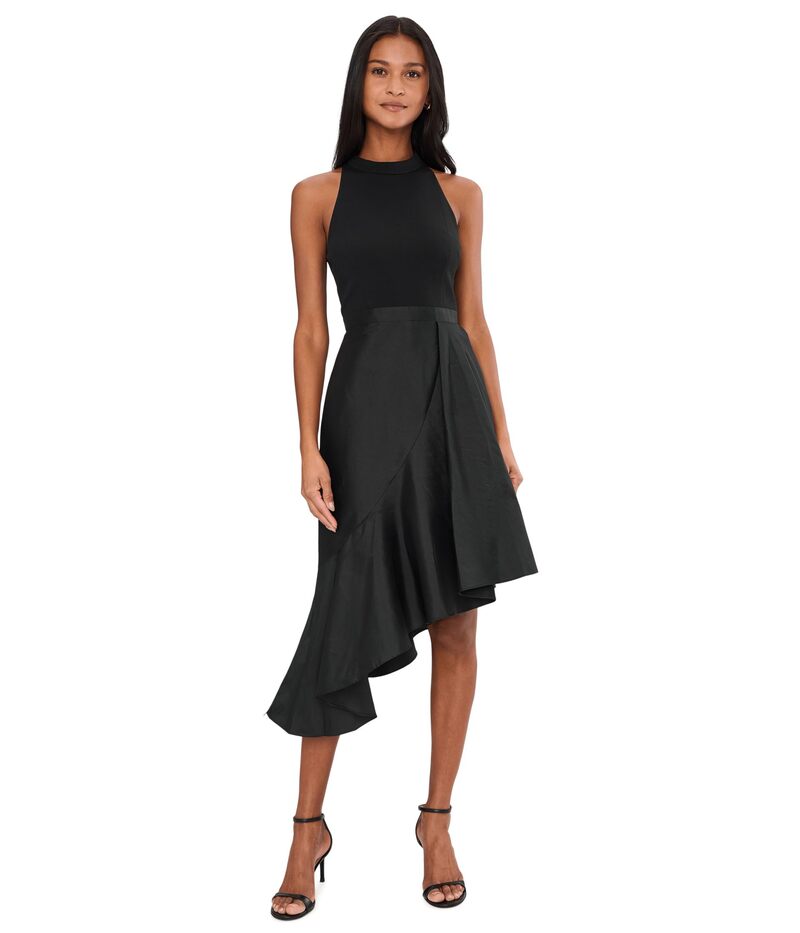 アドリアナ パペル レディース トップス 衣装 縮緬 Adrianna Papell Crepe Combo Taffeta Dress Black 黒いこと