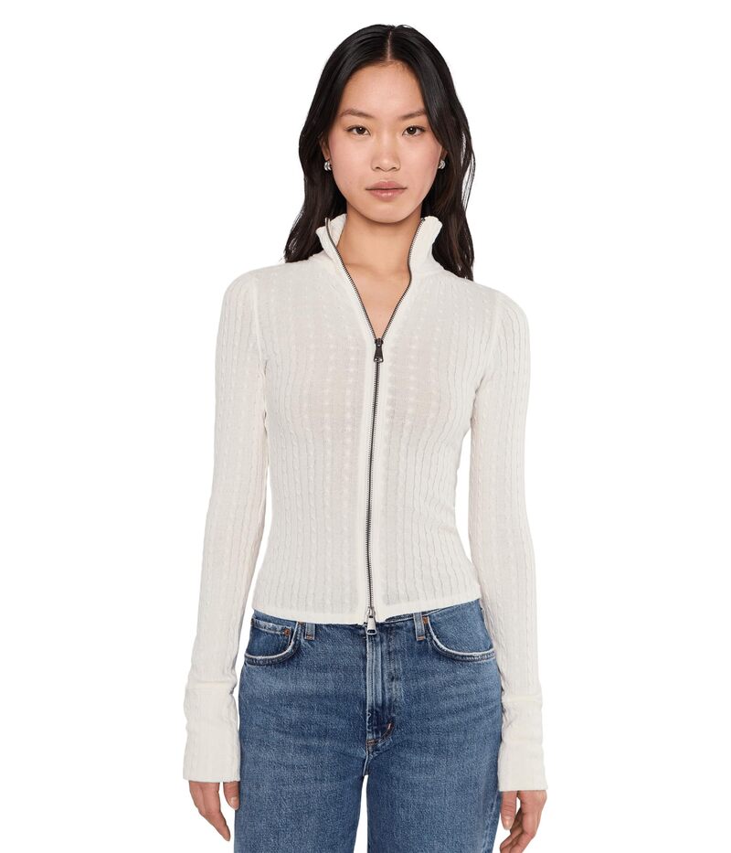 フリーピープル レディース アウター ニット・セーター Free People We The Free Brunch Girl Zip-Up Clean Ivory アイボリー