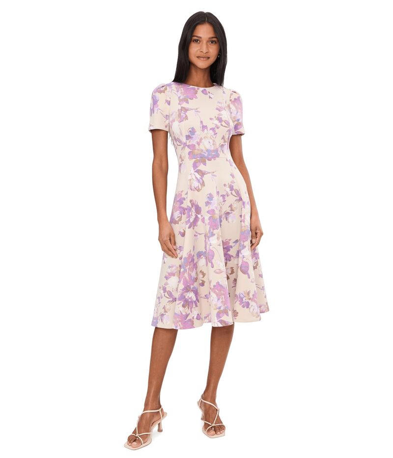 カルバンクライン レディース トップス 衣装 A 伝達ルート 御花柄 アクアラング 御花 Calvin Klein Short Sleeve Scuba Floraline Khaki Regal Mul カーキ