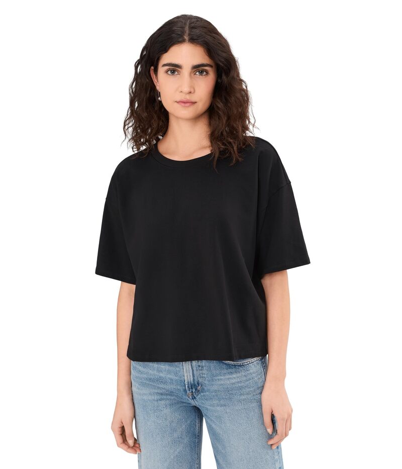 エイリーンフィッシャー レディース トップス シャツ クルーネック コットン ジャージー Eileen Fisher Pima Cotton Stretch Jersey Crew Neck Tee Black ブラック 29,120円