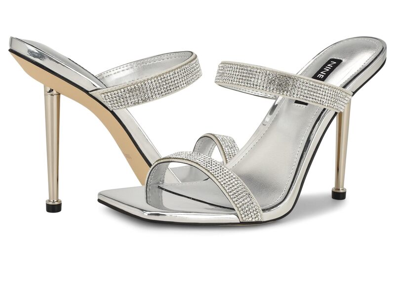 ナインウェスト レディース シューズ 踵 Nine West Yogirl Silver Shimmer しろがね色