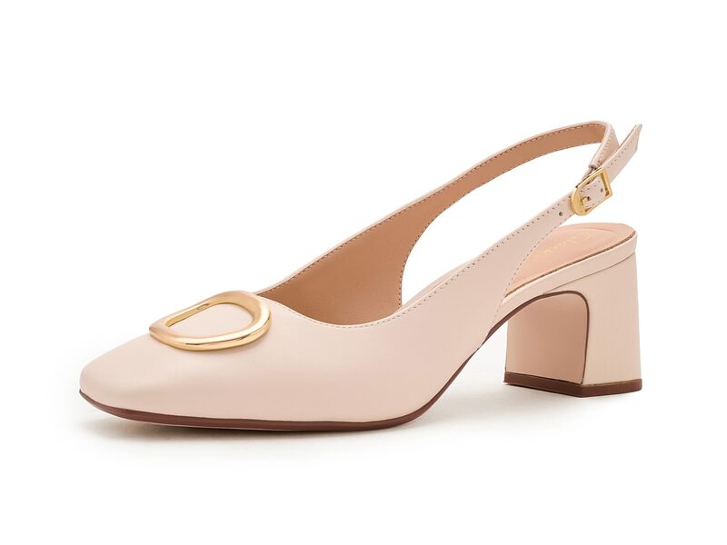 クラークス レディース シューズ 踵 Clarks Fernie Sling Cream Leather 皮膚軟化剤