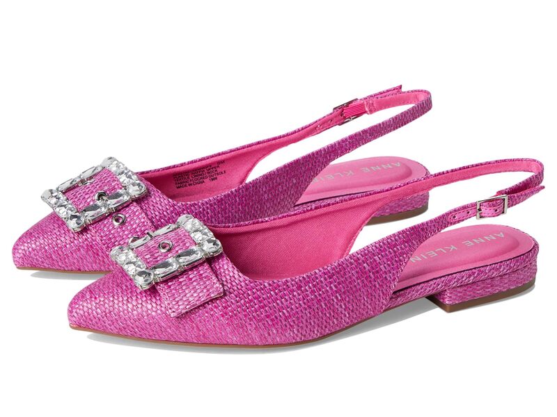 アンクライン レディース シューズ サンダル Anne Klein Kenni Pink Raffia ピンク