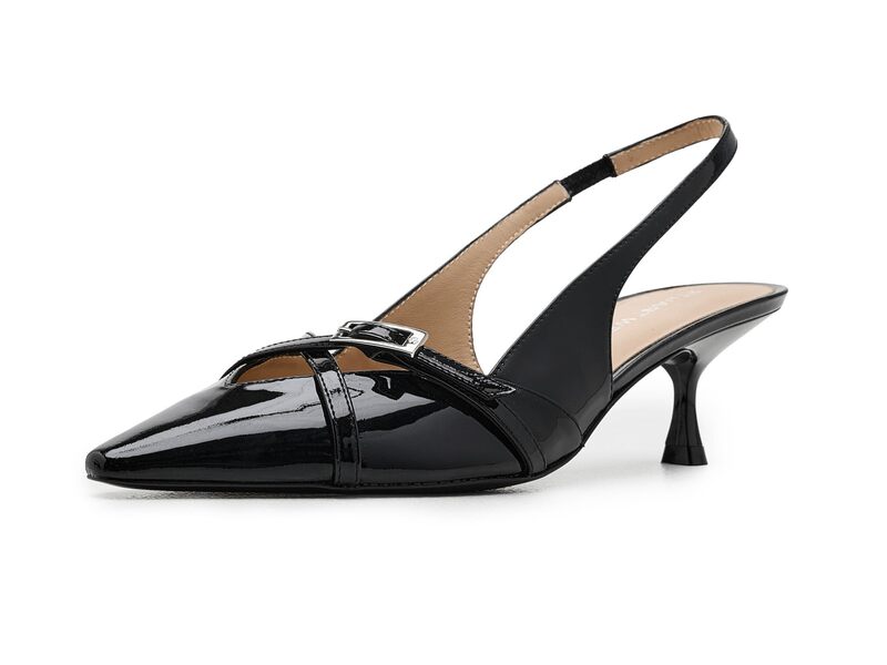 スチュアート ワイツマン レディース シューズ 踵 Stuart Weitzman Georgie Slingback 50 Black 黒いこと