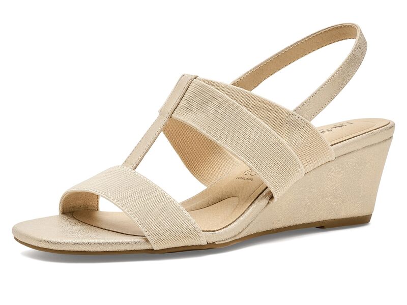 ライフストライド レディース シューズ ヒール サンダル LifeStride Sweet Slingback Sandals Platino Gold ゴールド