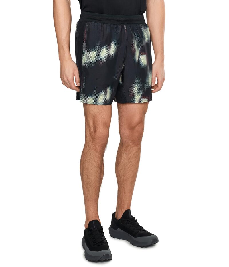 ブルックス メンズ ボトムス 二分の一ズボン下・さる股引き 刷り上げる 遊撃手ズボン下 Brooks Dashorts Printed Euphoryc Black 黒いこと ズボン・パンツ-メンズファッション