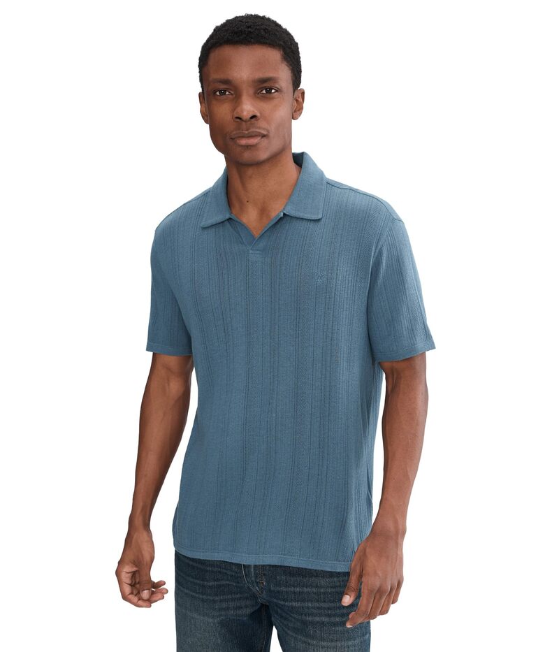 ジョンバルベイトス メンズ トップス シャツ John Varvatos Leonardo Polo K7267s26 Oiled Blue ブルー