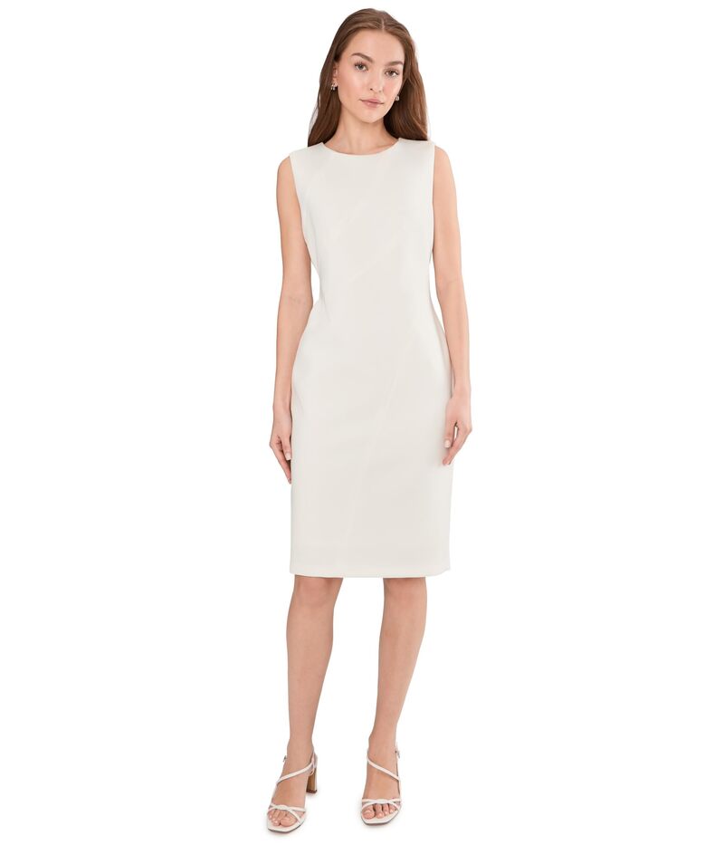 カルバンクライン レディース トップス ワンピースキューバ ノースリーブ Calvin Klein Sleevelesscuba Seam Detailed Sheath Cream クリーム