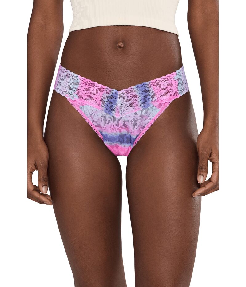 ハンキーパンキー レディース アンダー御召しもの ズボン下 刷り上げる スピード競技 Hanky Panky Printed Signature LaceR Original Rise Thong Rem