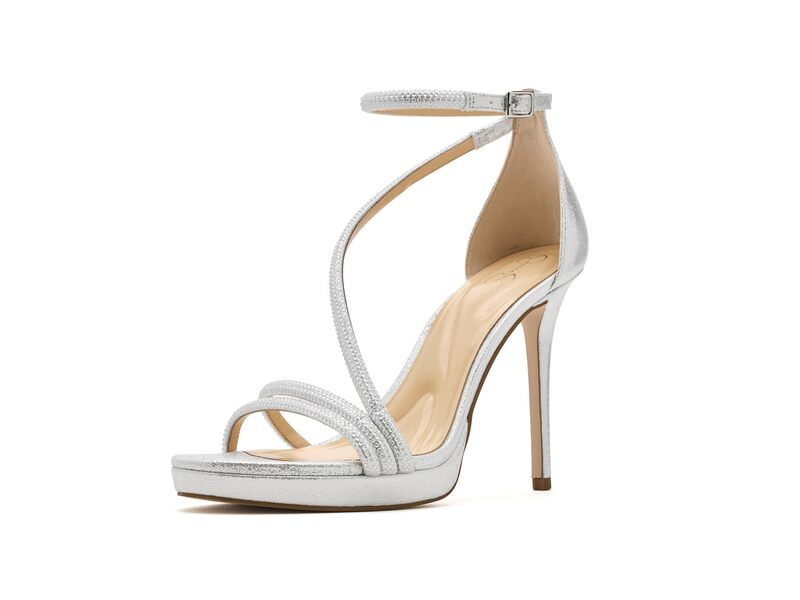 ジェシカシンプソン レディース シューズ 踵 サンダル アンクル Jessica Simpsonoralinankle Strap Heeled Sandalsilver しろがね色