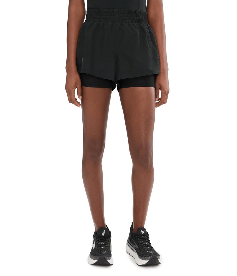 ブルックス レディース ボトムス 二分の一ズボン下・さる股引き 遊撃手ズボン下 Brooks Dash 2-インチ-1-Shorts Black 黒いこと