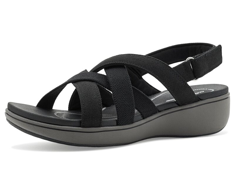 クラークス レディース シューズ サンダル Clarks Breezerae Ana Black Canvas 黒いこと