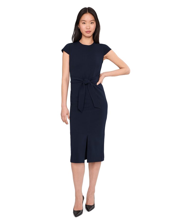 カルバンクライン レディース トップス 衣装 midi 旗がしら Calvin Klein Cap Sleeve Self Tie Midi Sheath Indigo インディゴ