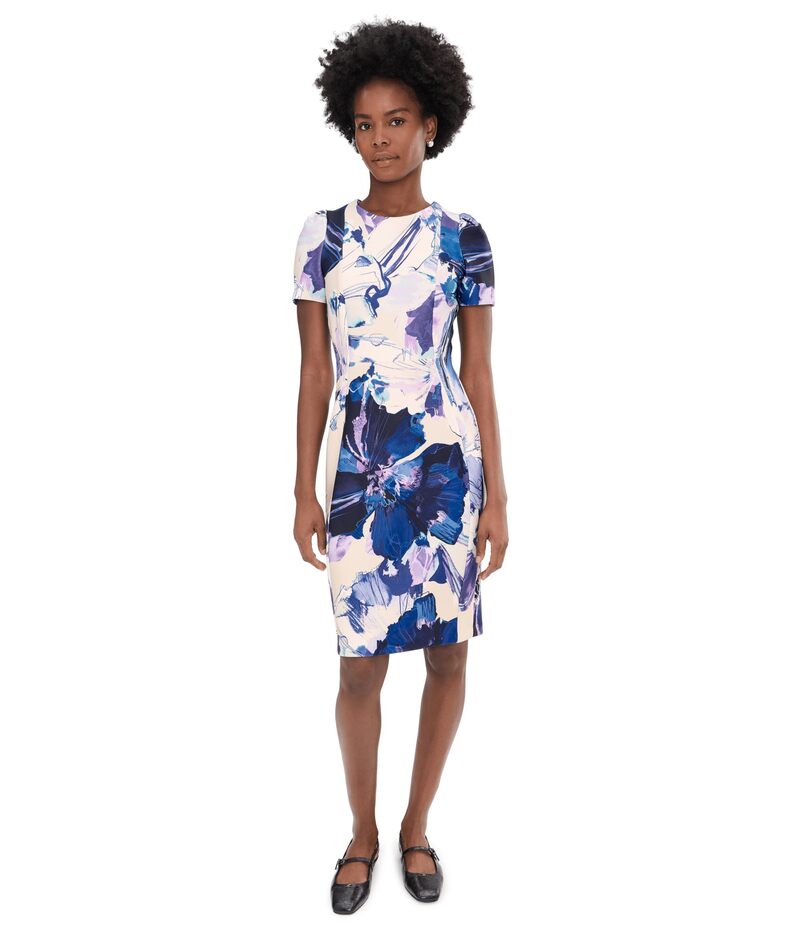 カルバンクライン レディース トップス 衣装 御花柄 アクアラング 御花 Calvin Klein Short Sleeve Floral Scuba Sheath Spring Mist Mul