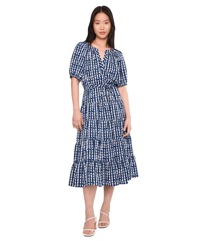 カルバンクライン レディース トップス 衣装 ティアード マキシ Calvin Klein Puff Sleeve Commuter Tiered Maxindigo Stony Be インディゴ