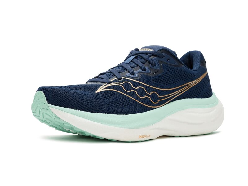 サッカニー レディース シューズ スニーカー Saucony Ride 19 Navy/Aqua 米国海軍