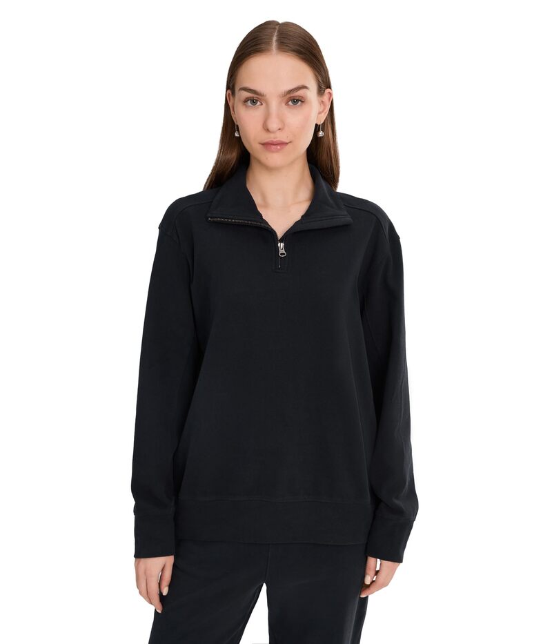 パクト レディース アウター パーカー・スウェット ハーフジップ ニット PACT CloudKnit Quarter Zip Black ブラック