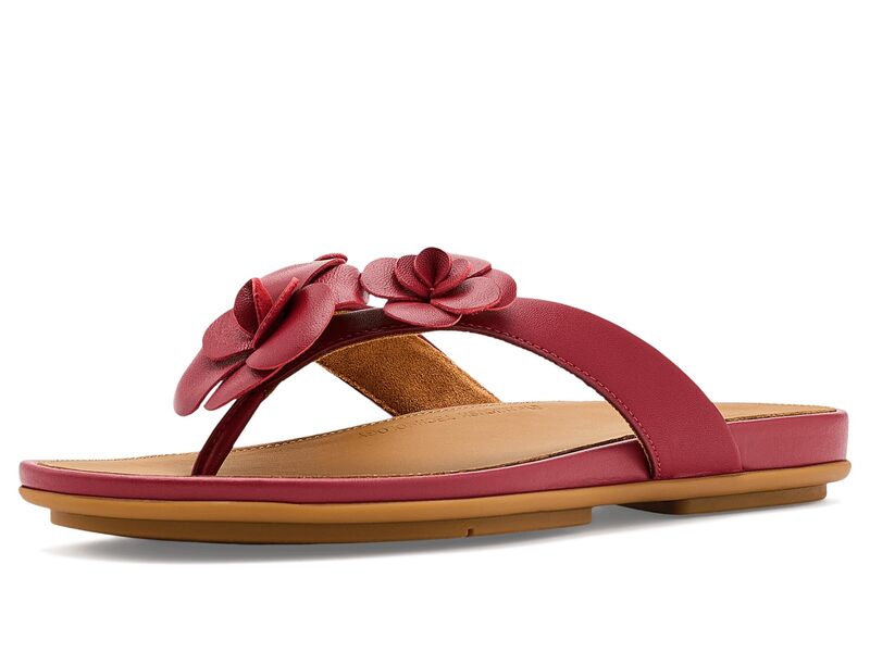 フィットフロップ レディース シューズ サンダル レザー FitFlop Gracie Flower Leather Flip-flops Burnt Berry